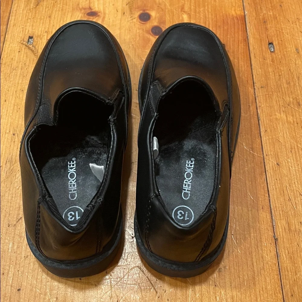 Cherokee Black Loafers Slip on NWOT Dress Shoe Soft Touch Toddler Size 13